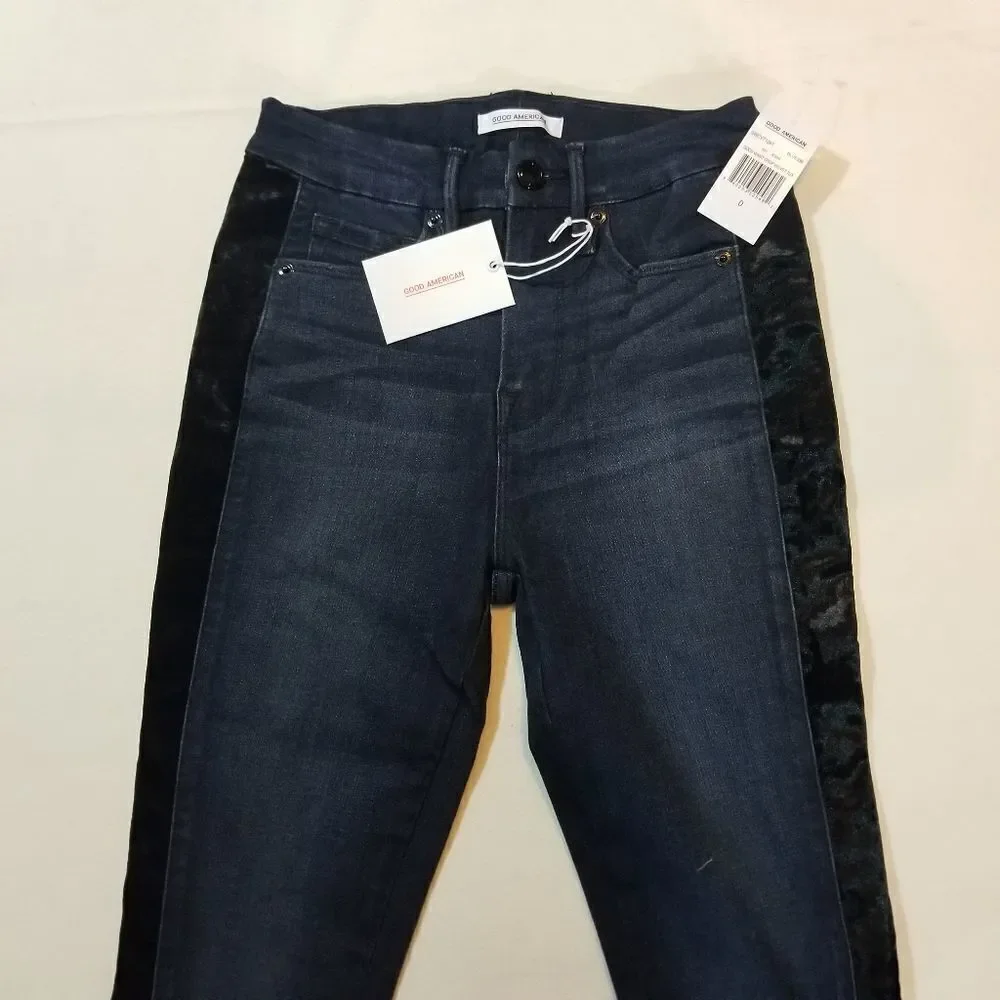 Good American Good‎ Waist Velvet Tux Size 0